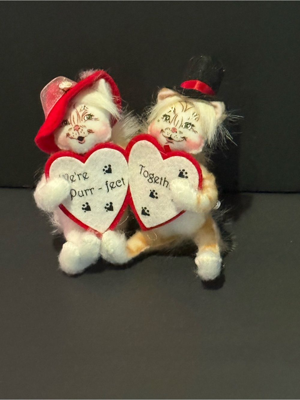ANNALEE We’re Purr-fect Together Kitties Cat Couple 4” Valentine’s Day 2008 RARE